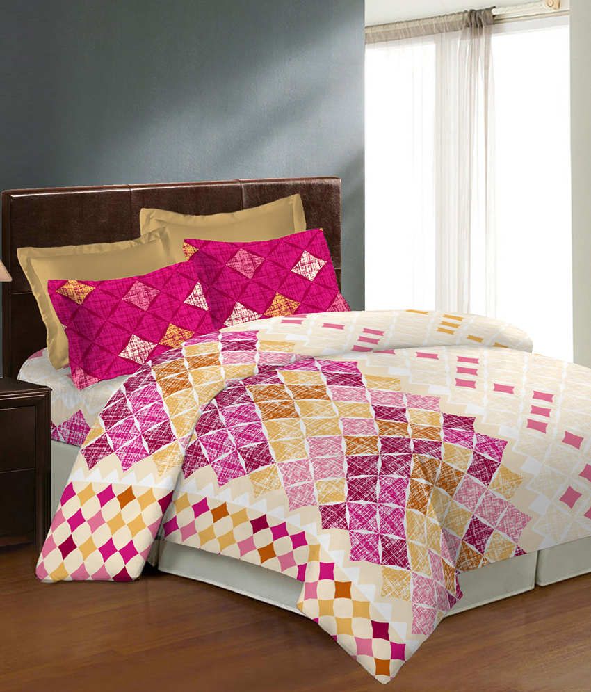 Bombay Dyeing Caelina Raspberry Double Bedsheet Buy Bombay Dyeing