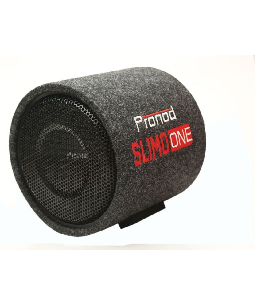 Small bass tube with inbuilt amplifier
