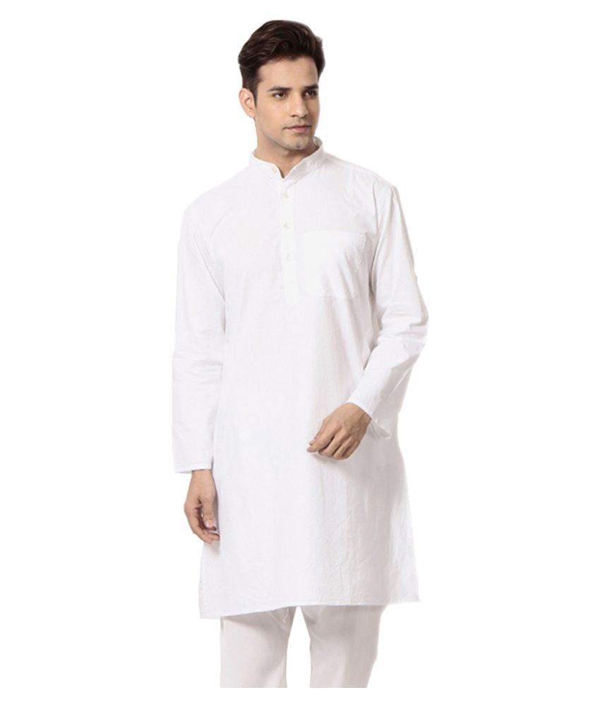 Gingler White Cotton Kurta Pyjama Set - Buy Gingler White Cotton Kurta ...