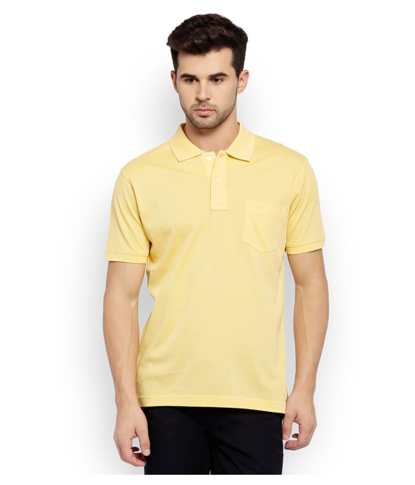 yellow slim fit polo