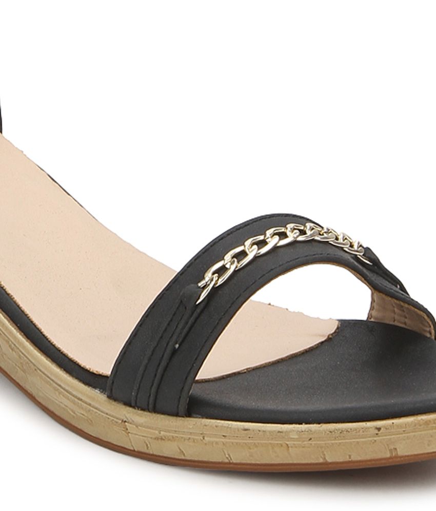 black wedge heels for work