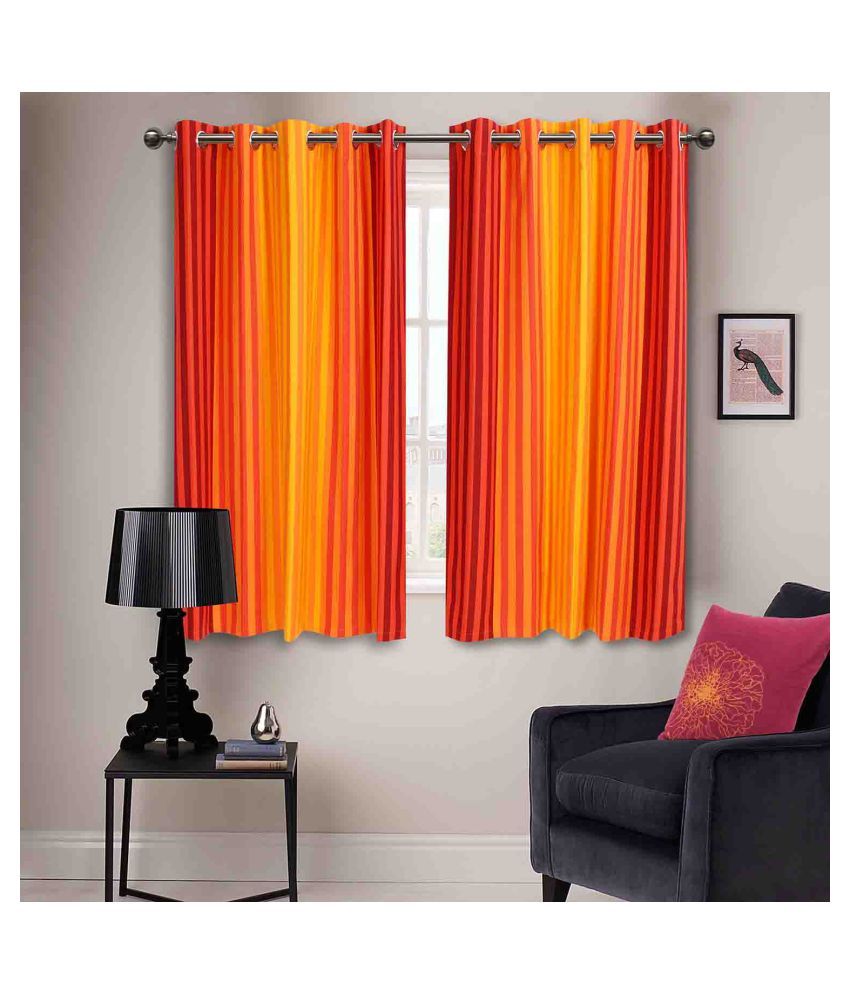 ELAN Single Window Eyelet Curtain Abstract Orange Buy ELAN Single