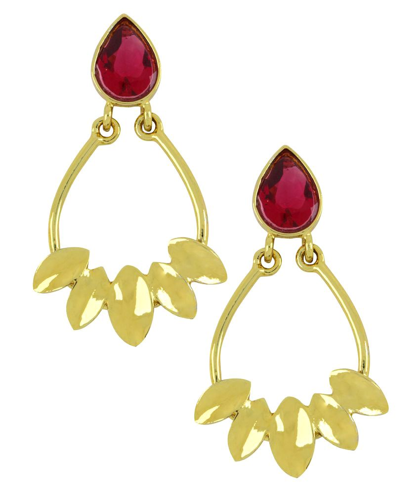     			The Jewelbox Golden Hanging Earrings