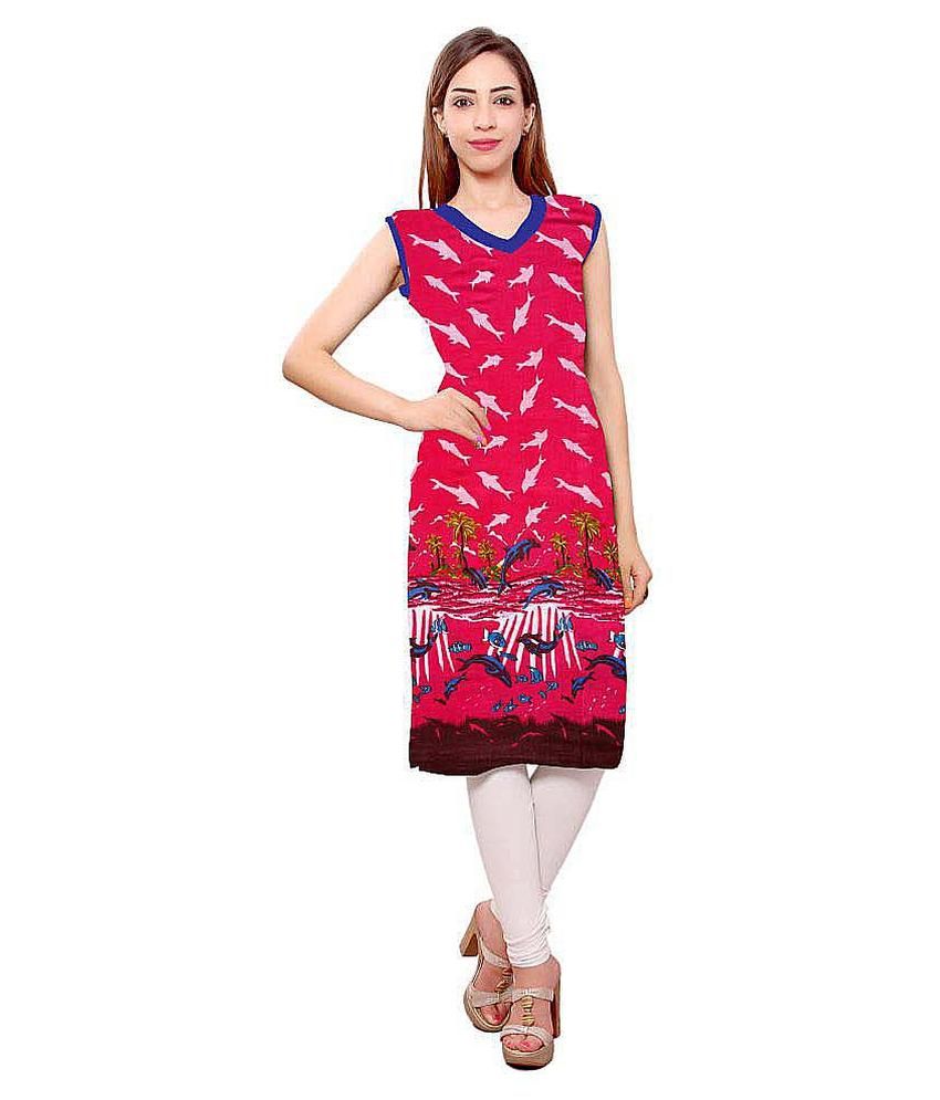 pink kurti with white pants