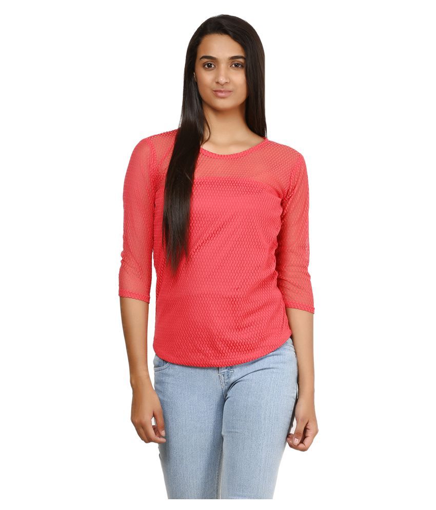 pink net shirt
