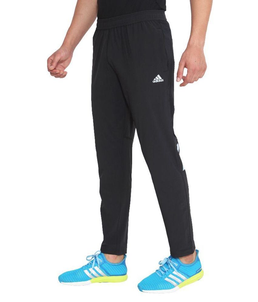 adidas black polyester lycra track pant