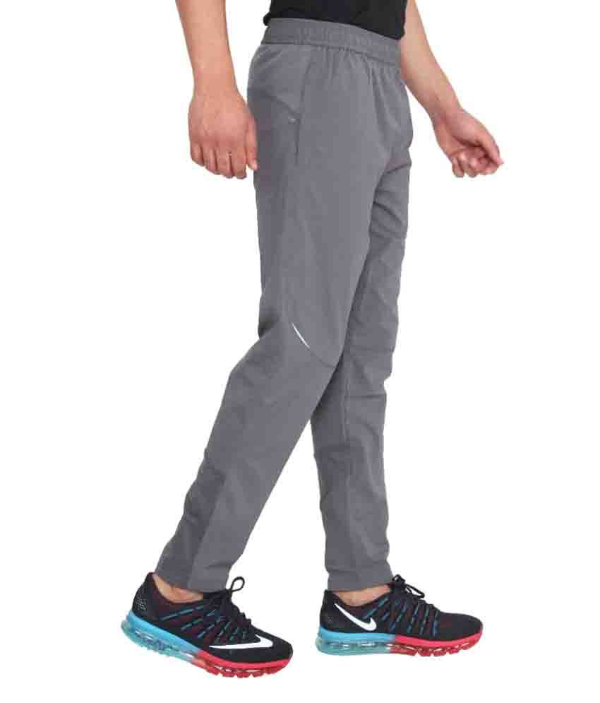 nike grey polyester lycra trackpants
