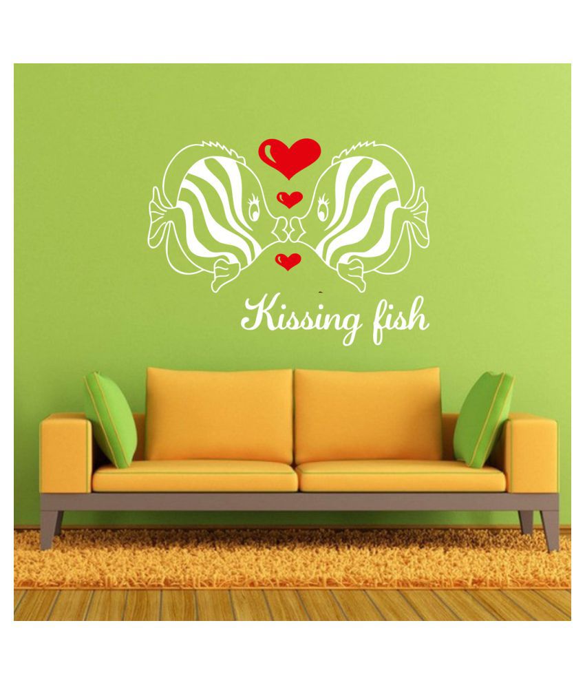     			Decor Villa Kissing Fish PVC Wall Stickers
