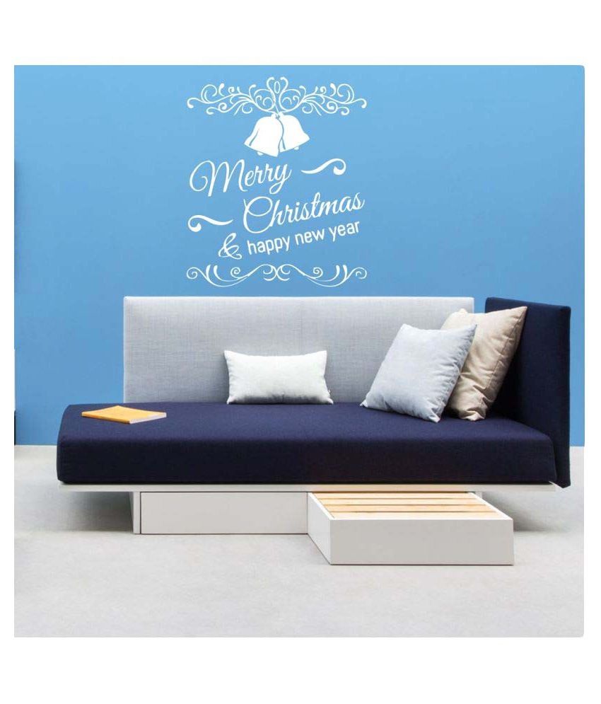     			Decor Villa Merry Christmas & Happy New Year PVC Wall Stickers