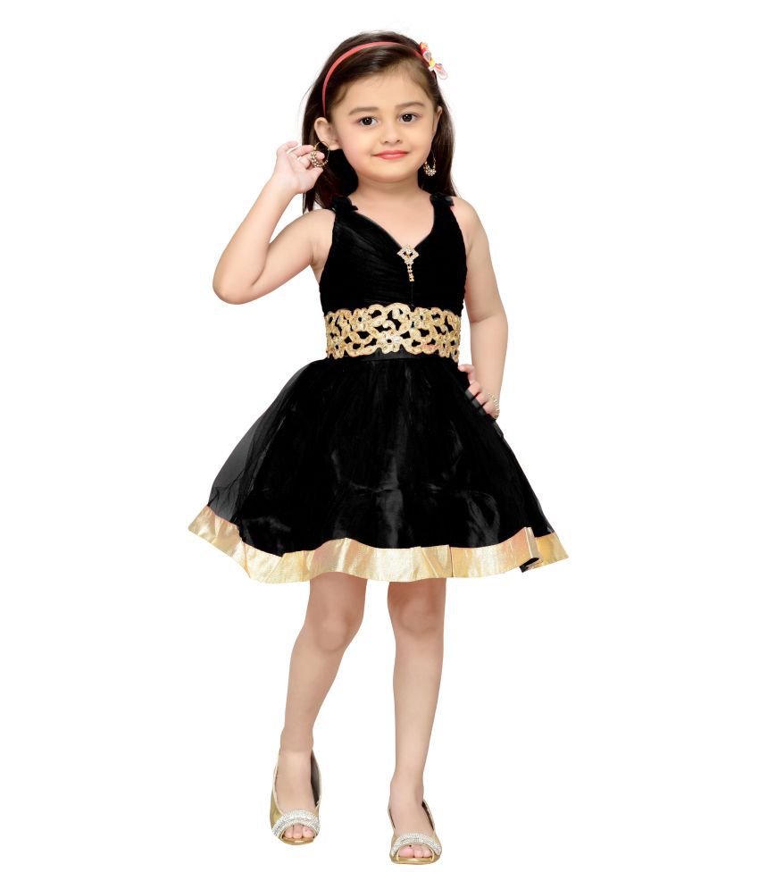 Adiva Girl's Party Wear Black Net Frock Snapdeal price. Dresses ...