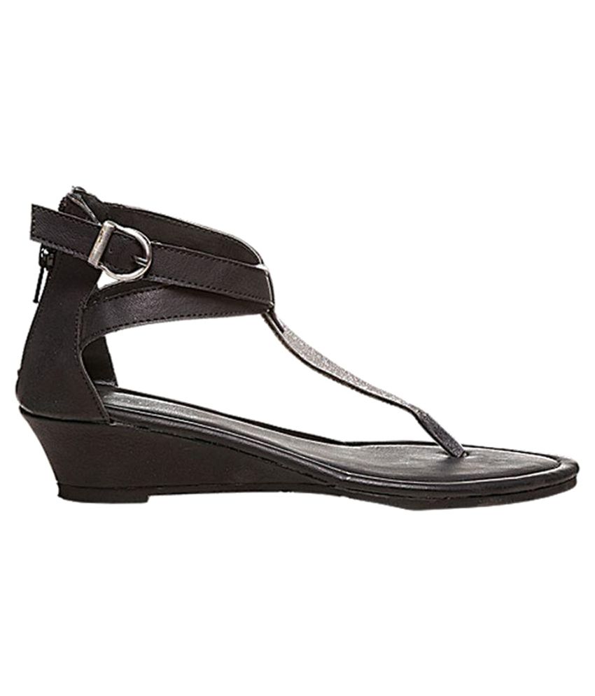 black wedge heels for work