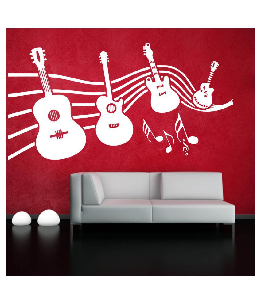     			Decor Villa Music With Guitar PVC Wall Stickers