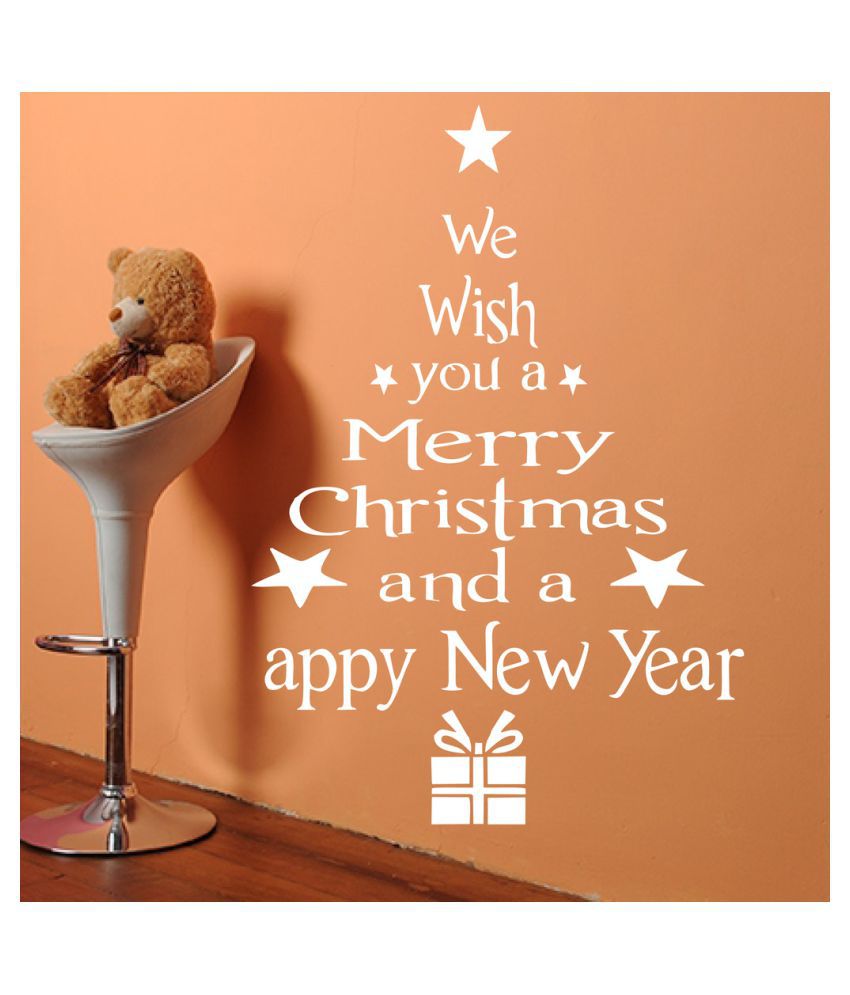     			Decor Villa Merry Christmas & Happy New Year PVC Wall Stickers