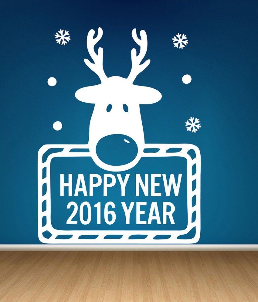     			Decor Villa Happy New Year 2016 PVC Wall Stickers