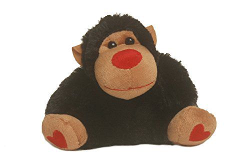 Plush Little Black Gorilla With Valentine Stuffed Heart Love Soft Toy