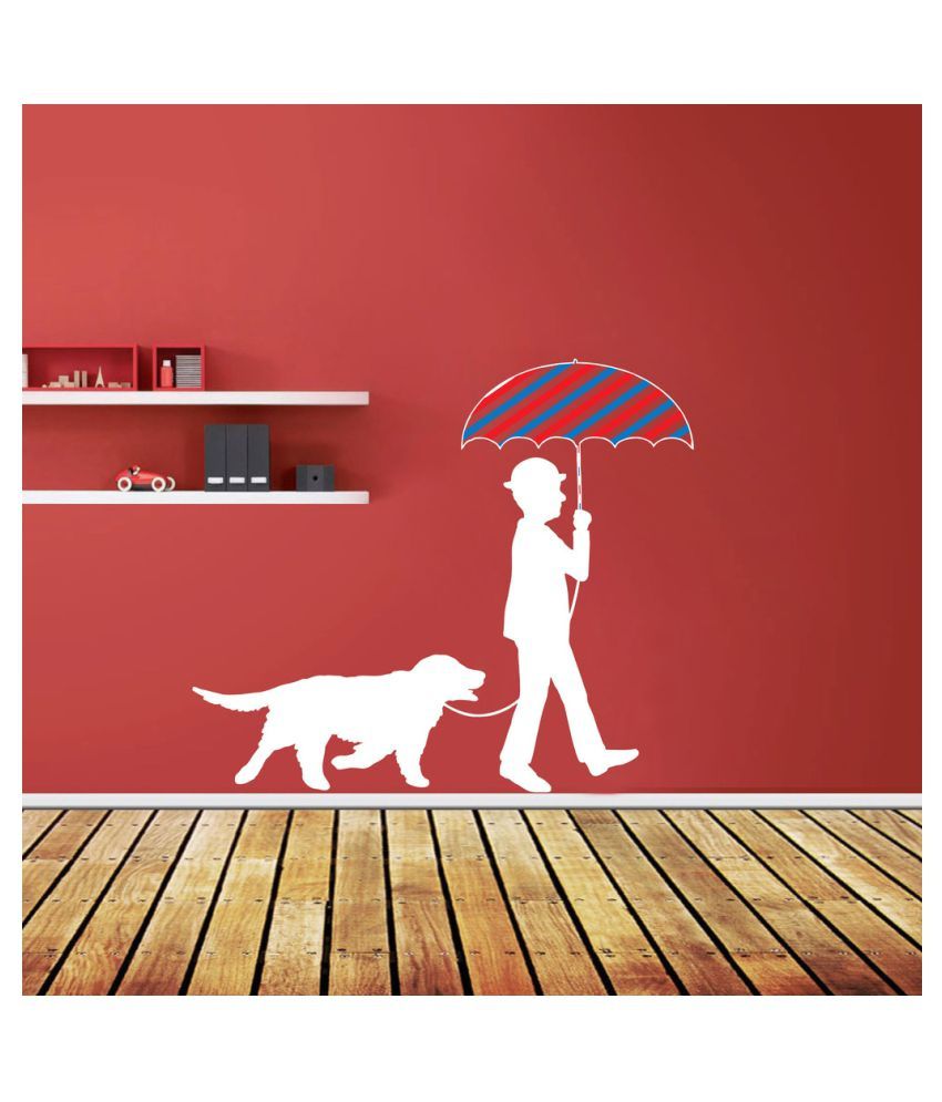     			Decor Villa Dog & Men PVC Wall Stickers