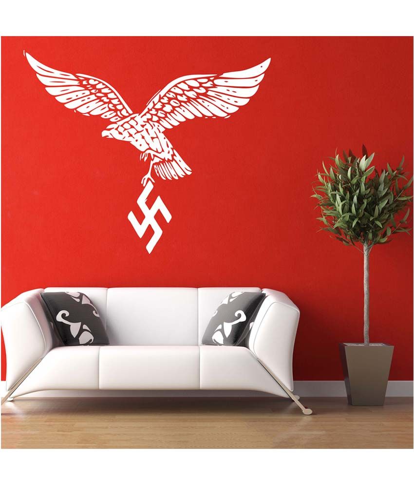     			Decor Villa Eagle with Swastik PVC Wall Stickers