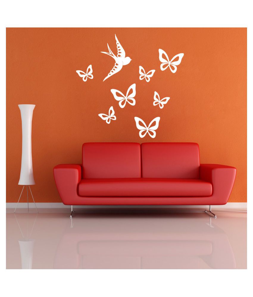     			Decor Villa Butterfly with bird PVC Wall Stickers