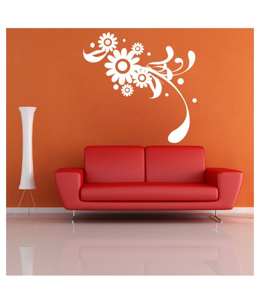     			Decor Villa Stylist Flowers PVC Wall Stickers