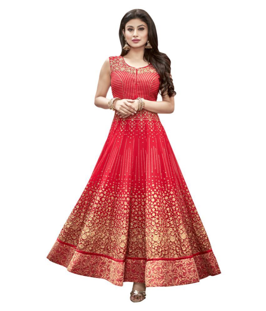 red georgette frock