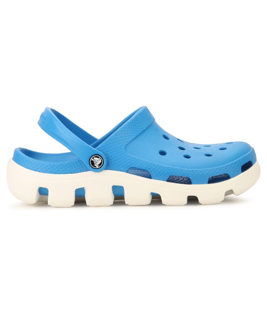 blue clear crocs