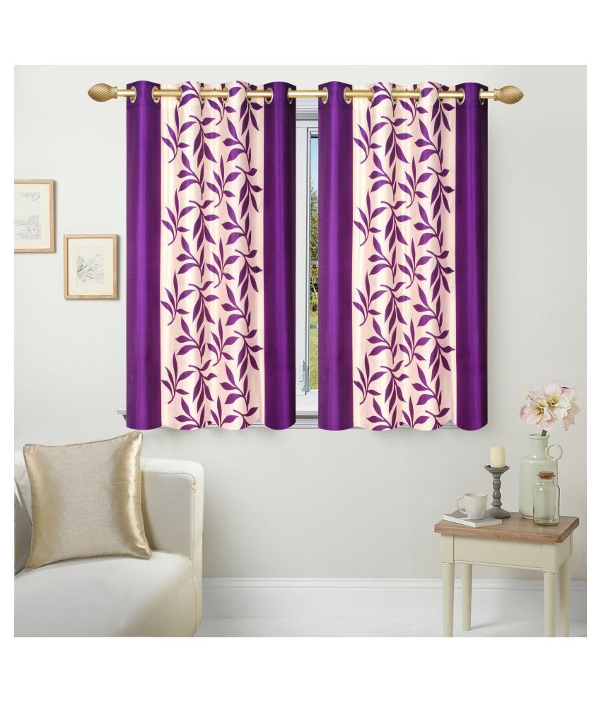     			Stella Creations Set of 2 Eyelet Curtain Floral Multi Color