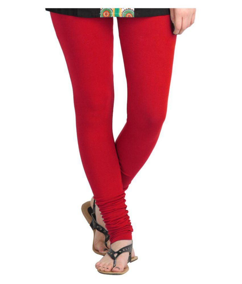 FashGlam Red Cotton Churidar Leggings Price in India - Buy FashGlam Red ...