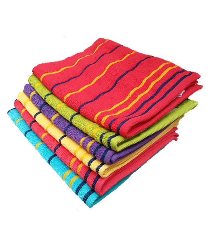     			Akin Set of 6 Hand Terry Towels (Multi Colour) 40cm x 60cm
