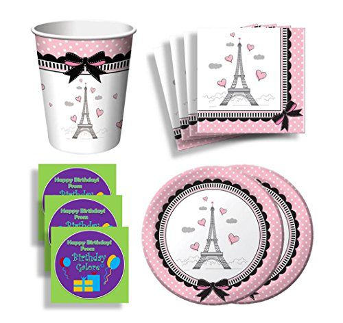 Party In Paris Birthday Party Supplies Set Plates Napkins Cups Kit