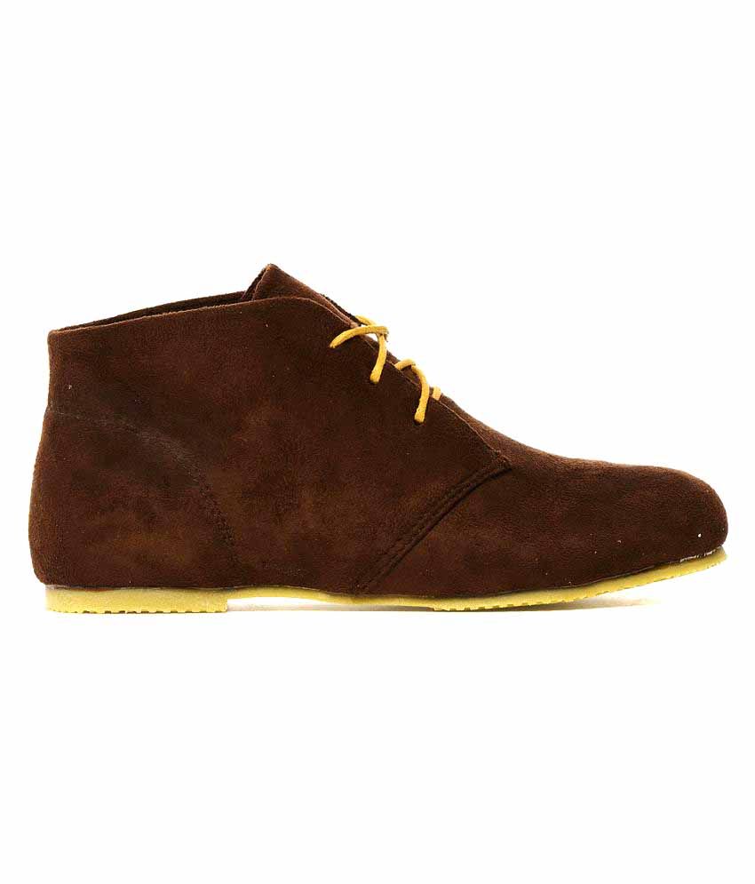 womens brown booties flat