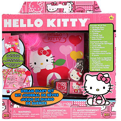 Sanrio Hello Kitty Secret Lock Diary & 8 Colors Multi Ballpoint Pen Tea Party 