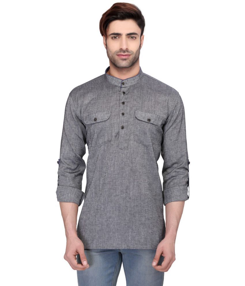 grey colour kurta combination