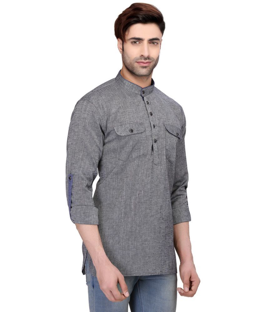 grey colour kurta combination