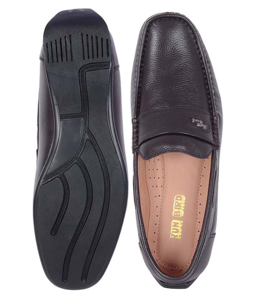 Runbird Brown Slip On Genuine Leather Formal Shoes Price in India- Buy ...