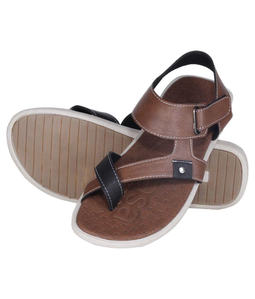 Kraasa Brown Sandals - Buy Kraasa Brown Sandals Online at Best Prices ...
