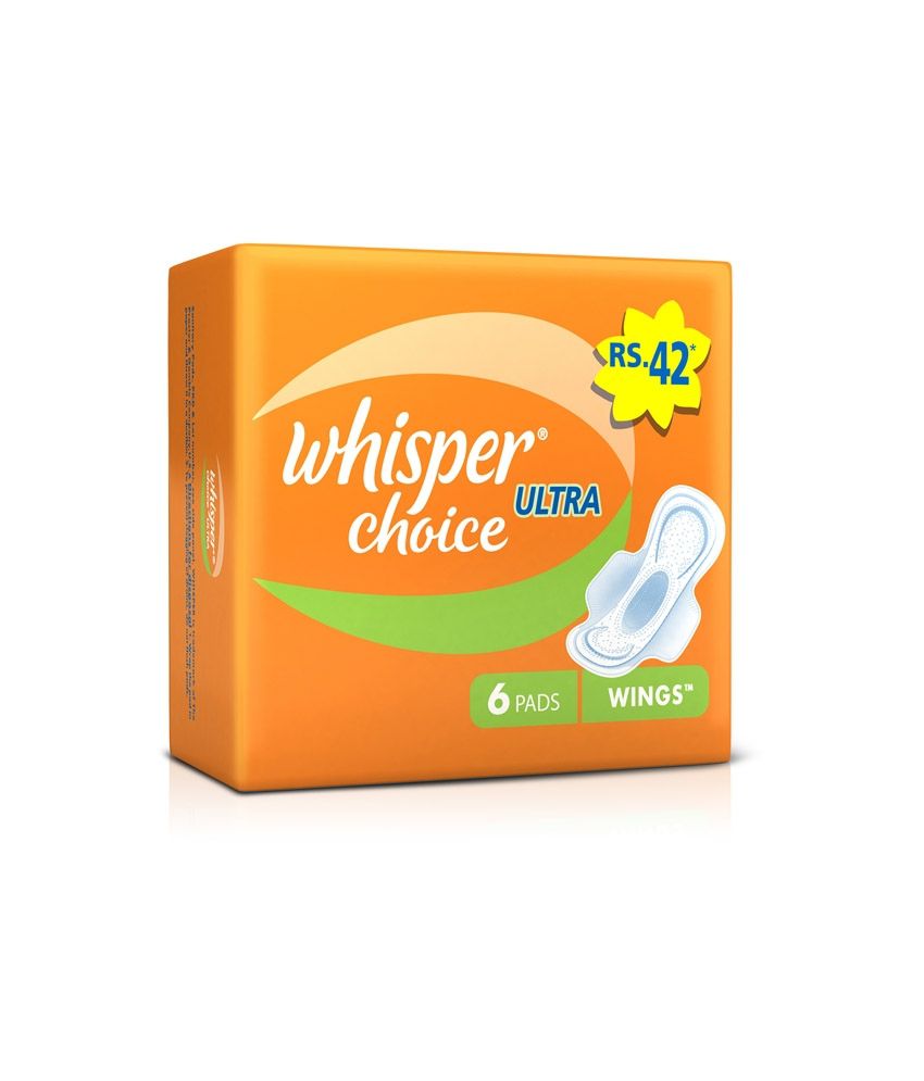 Whisper Choice Ultra Sanitary Pads LargeÃÂ  Size 6 pc Pack - Pack Of 5