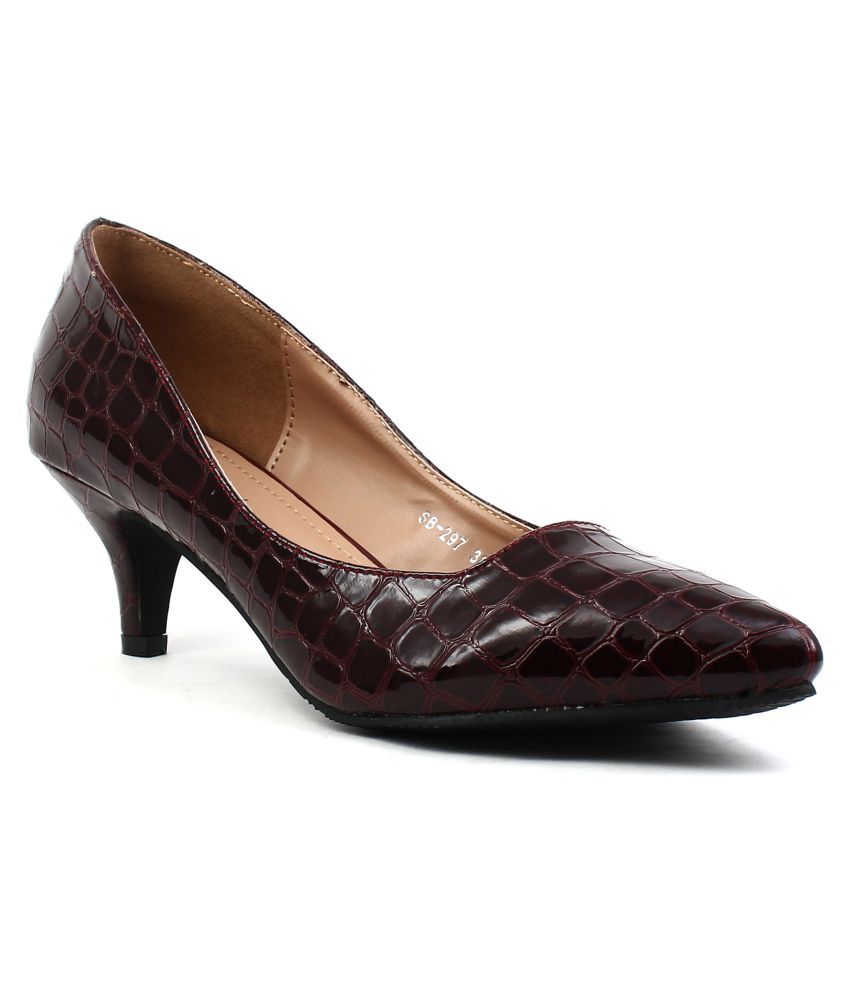 Shuberry Maroon Kitten Heels Price in India- Buy Shuberry Maroon Kitten Heels Online at Snapdeal