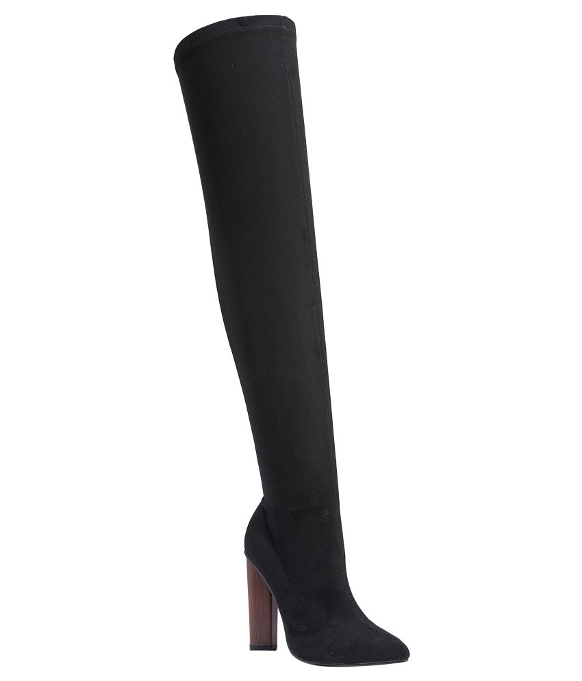 Black Knee Length Boots Online at Snapdeal