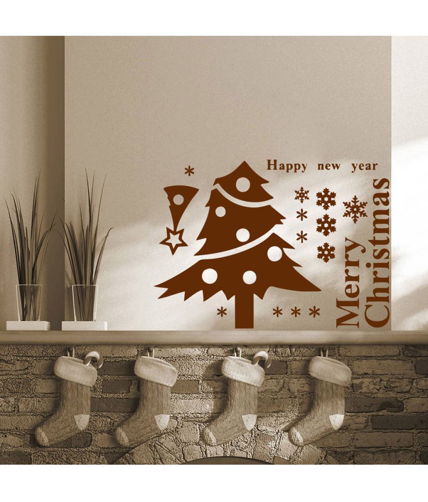     			Decor Villa Merry Christmas & Happy New Year PVC Wall Stickers