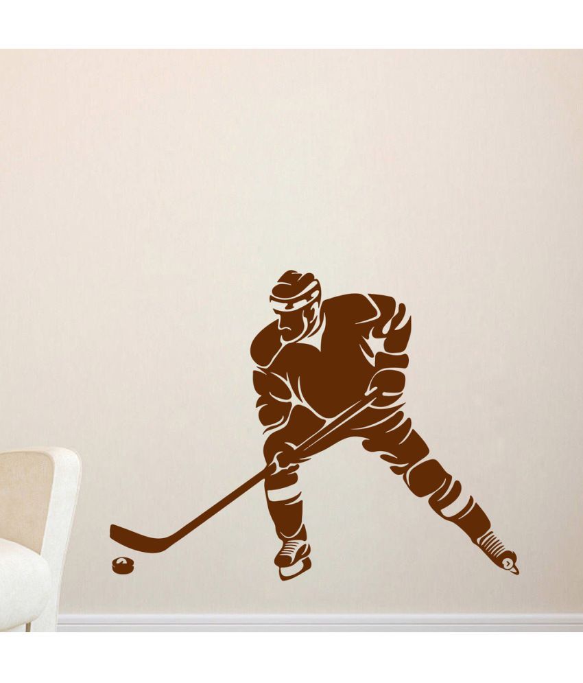     			Decor Villa Hockey Player PVC Wall Stickers