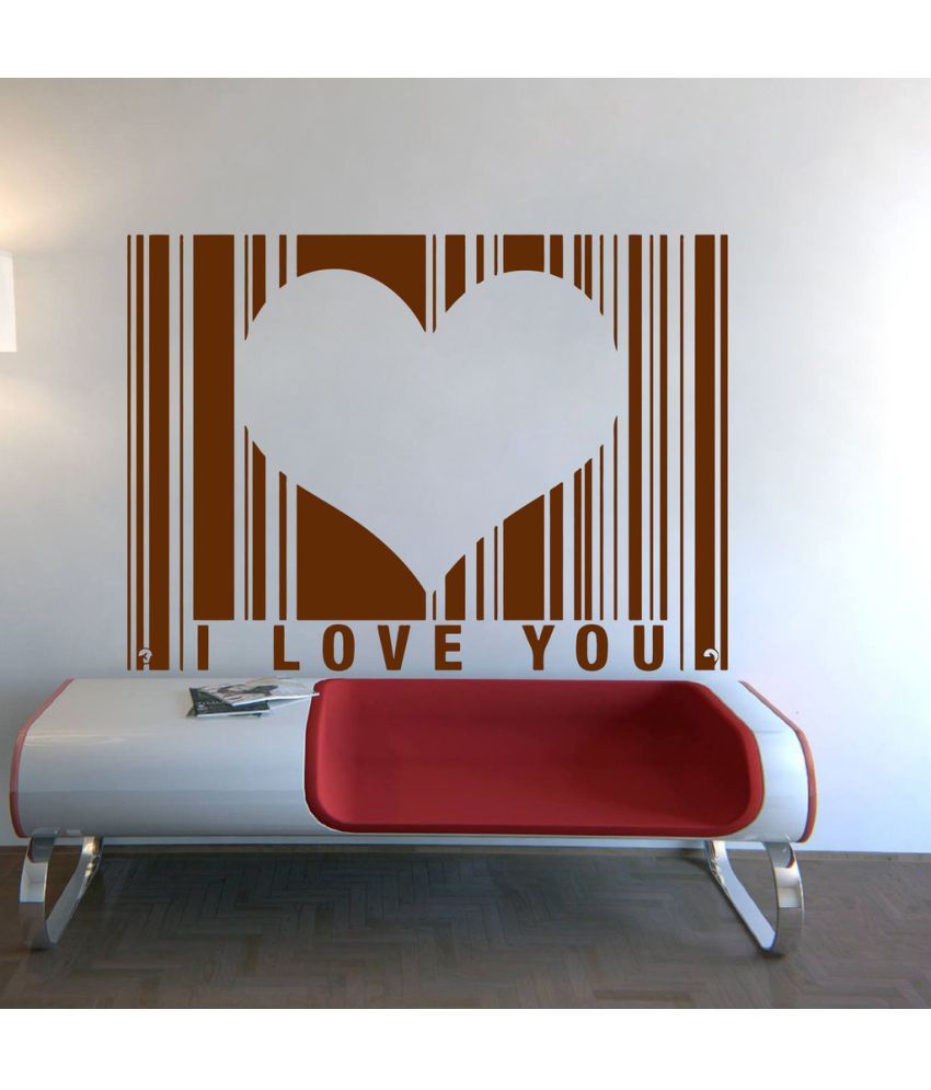     			Decor Villa Heart Barcode PVC Wall Stickers