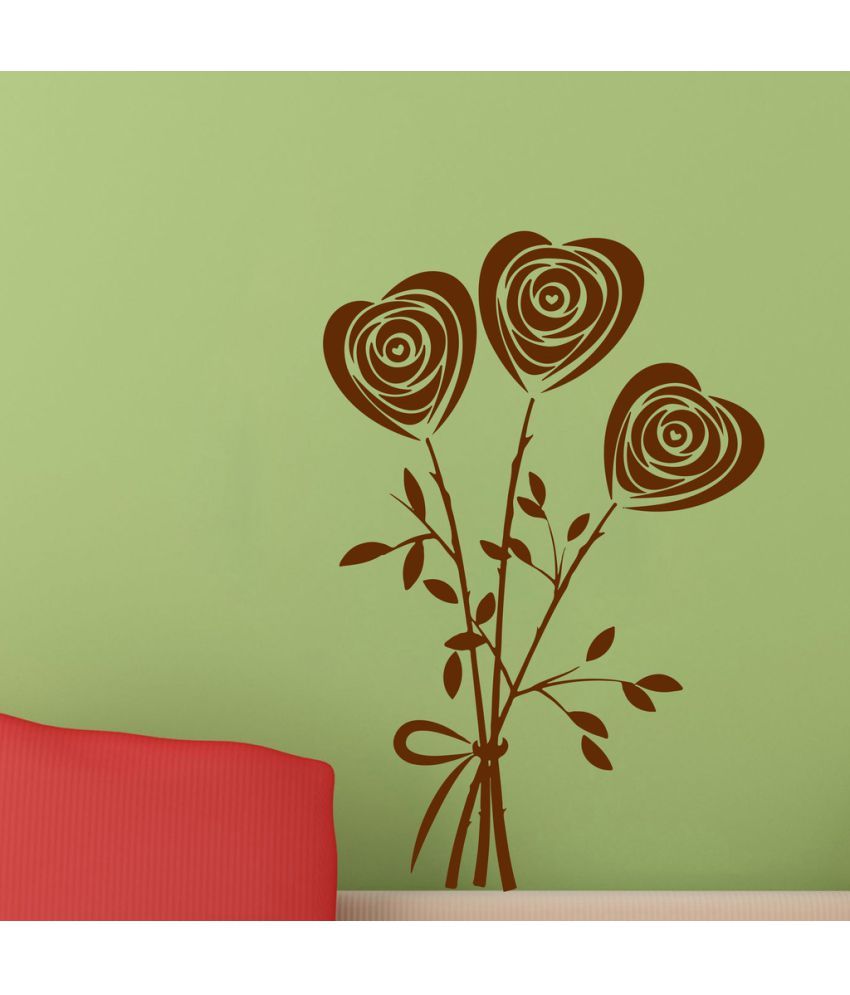     			Decor Villa Heart Flower PVC Wall Stickers