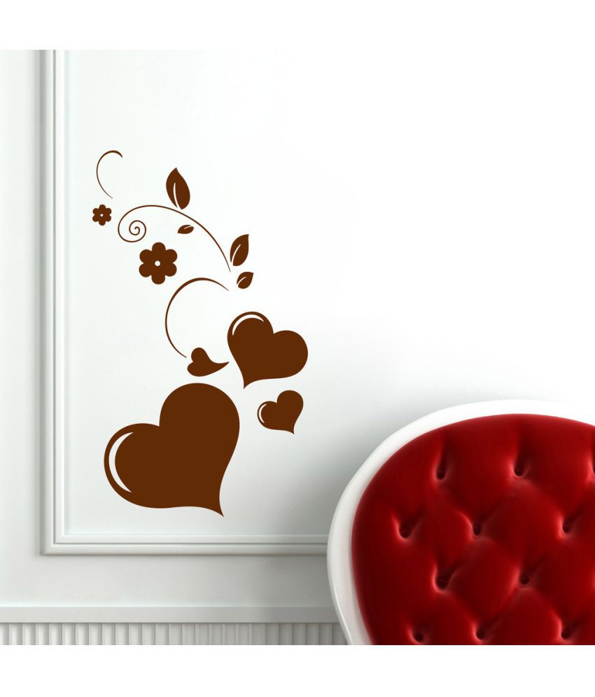     			Decor Villa Heart Flower PVC Wall Stickers