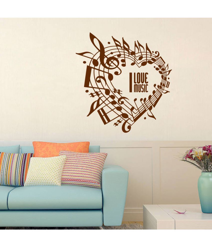     			Decor Villa I love music PVC Wall Stickers