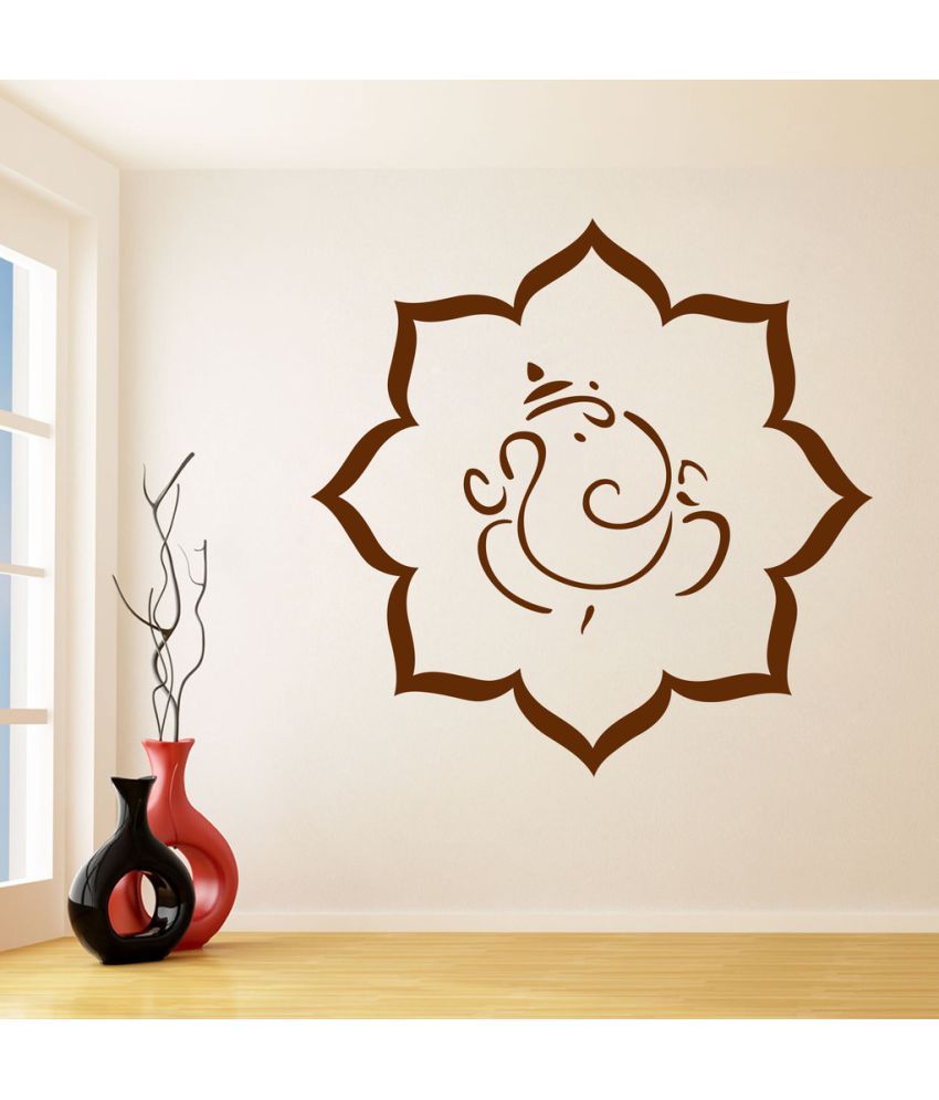     			Decor Villa Round Ganesh Ji PVC Wall Stickers