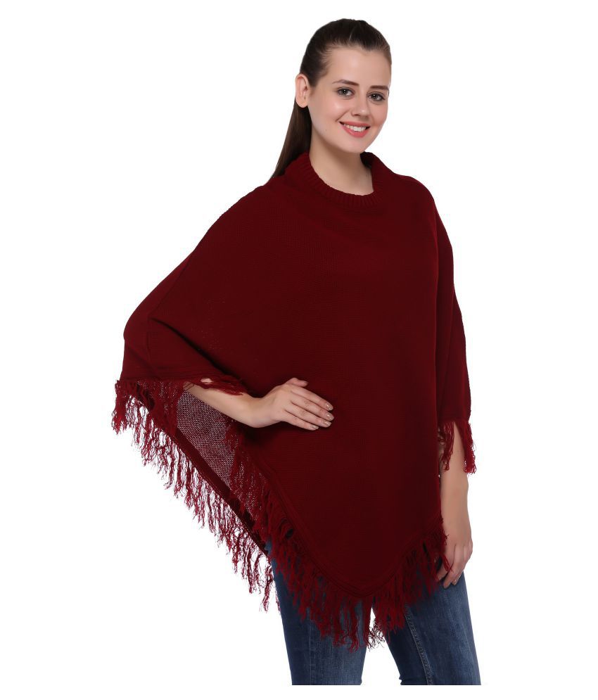 Buy Club York Maroon Acrylic Ponchos & Capes Online at Best Prices in ...