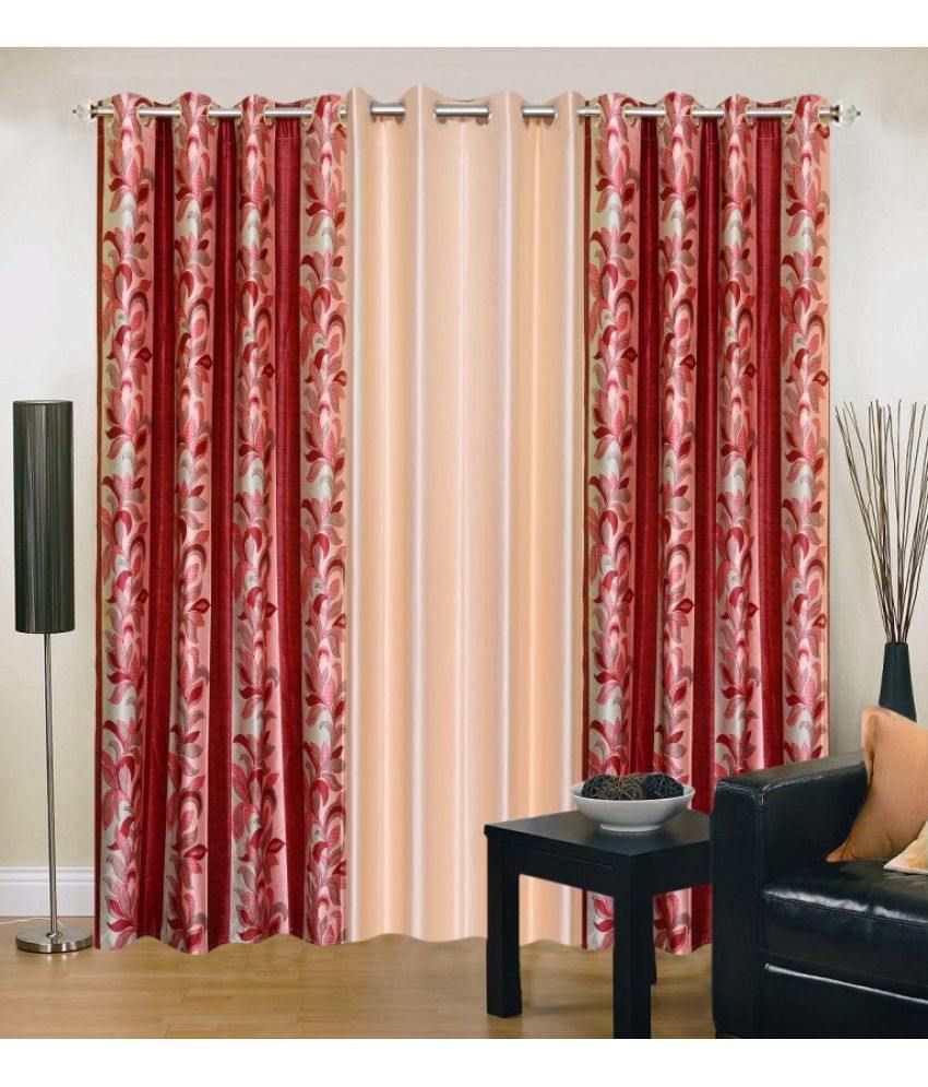     			Stella Creations Set of 3 Window Eyelet Curtains Floral Multi Color