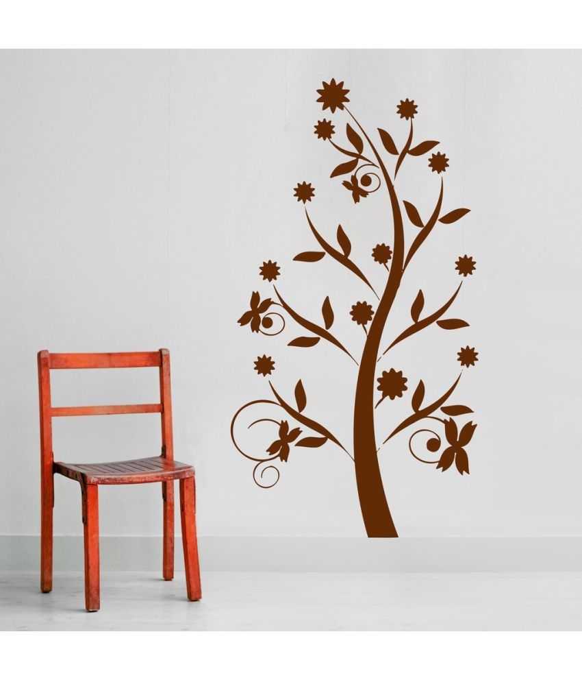     			Decor Villa Tree of Flower PVC Wall Stickers