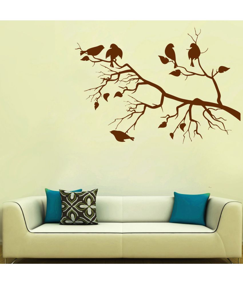     			Decor Villa Birds Sitting On Branch Wall PVC Wall Stickers