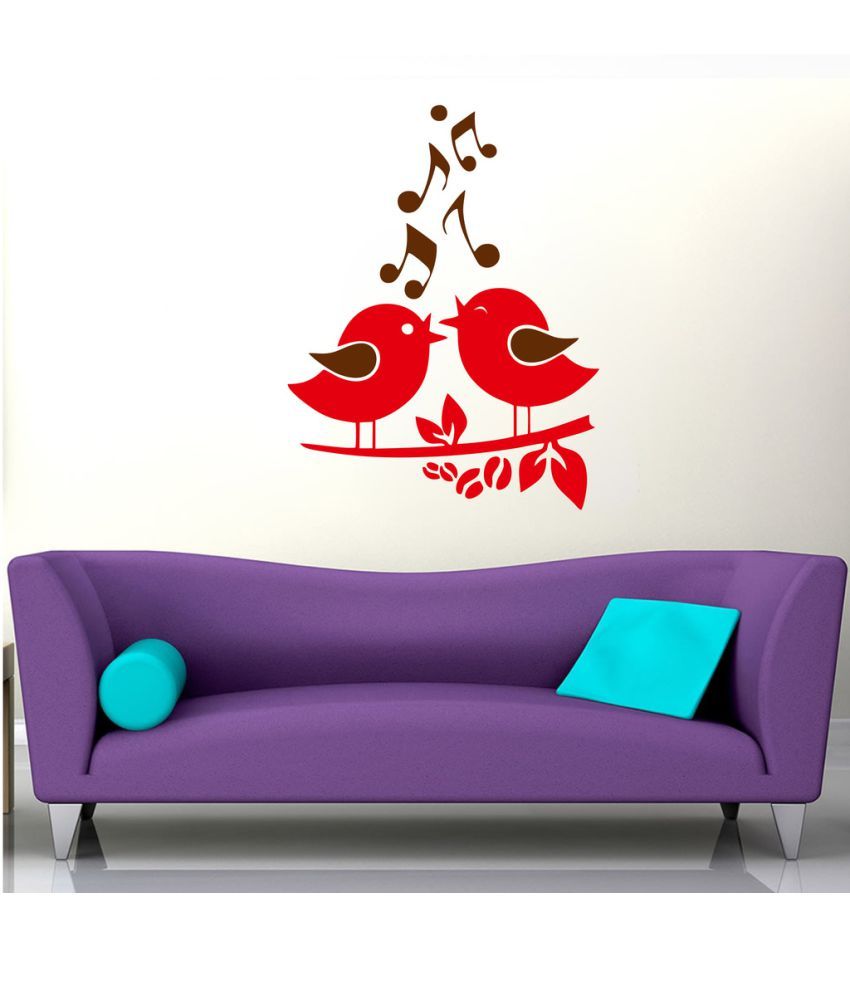     			Decor Villa Singing Bird PVC Wall Stickers